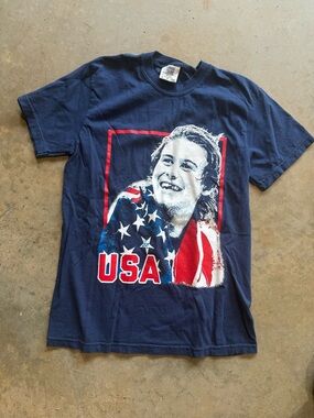 Barstool USA Hockey Winning Gold Graphic Tee - Navy Blue